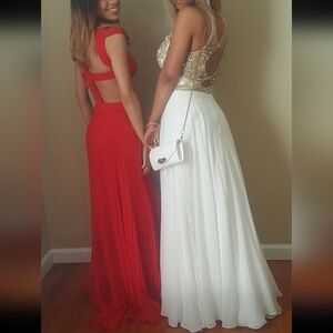 Small Elegant White And Gold Evening Dress Prom